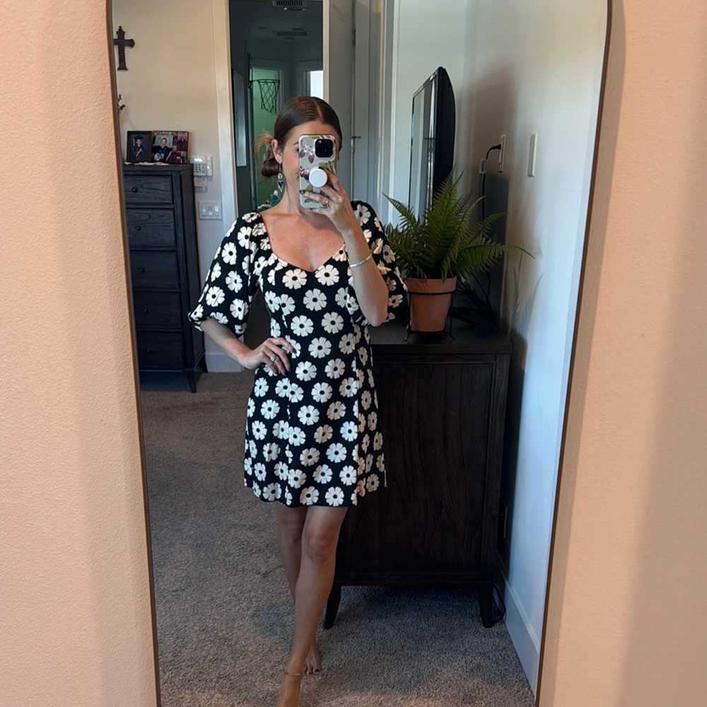 Billabong Floral Black and White Dress